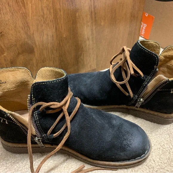 Born Black Suede Ankle Boots with Brown Laces - Picture 8 of 10